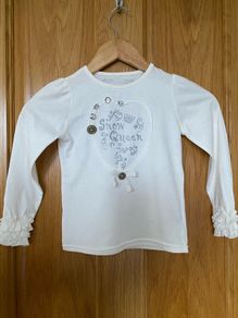 Brand New Girl's White "Snow Queen" Long Sleeve Top | 5 years