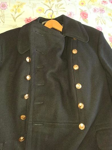 Naval officers Greatcoat Black Wool