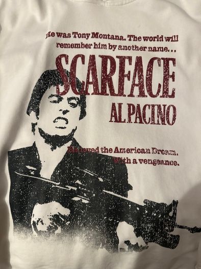Scarface Al Pacino white hoodie - size L