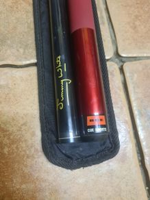 JIMMY WHITE snooker pool cue Arg-17 red black two piece 18oz