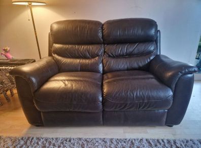 black leather couch / sofa