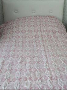 Vintage Pink & White Bed Cover