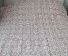 Vintage Pink & White Bed Cover