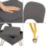 Vanity Chair with Storage, Faux Fur Dressing Table Chair Vanity Stool for Makeup, Foldable Backrest Ottoman for Bedroom, Dressing Room, Living Room, Gray 12.9 Image 5