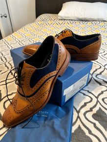 Barker McClean Shoes - Cedar Calf/Blue Suede