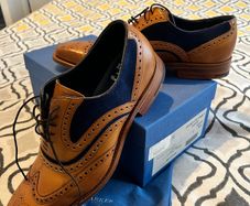 Barker McClean Shoes - Cedar Calf/Blue Suede