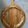 KitchenCraft Natural Elements Acacia Wood Round Serving Paddle Board Image 2