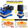 BRAND NEW 6 In 1 Heat Press Machine 800W 12 X 15 Inch Black & Blue 360 Degree Rotation Design Digital LED Transfer Printing for Mug Image 2