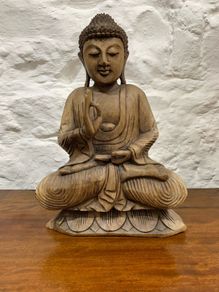 Vintage Carved Wooden Buddha.