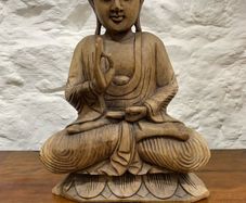 Vintage Carved Wooden Buddha.