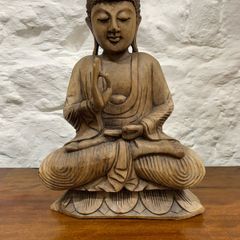 Vintage Carved Wooden Buddha.
