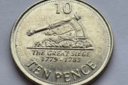 Gibraltar 10 pence Cannon THE GREAT SIEGE 1779 - 1783