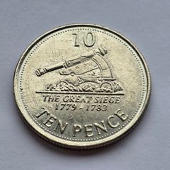 Gibraltar 10 pence Cannon THE GREAT SIEGE 1779 - 1783