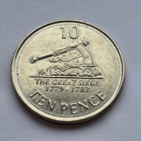 Gibraltar 10 pence Cannon THE GREAT SIEGE 1779 - 1783