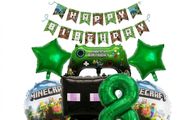 Minecraft Number &amp; Flag Set 8pcs Steve &amp; Alex Edition