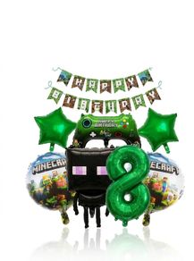 Minecraft Number & Flag Set 8pcs Steve & Alex Edition