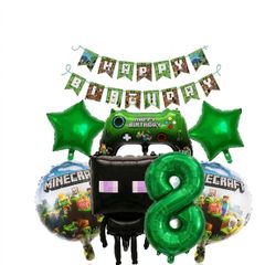 Minecraft Number & Flag Set 8pcs Steve & Alex Edition