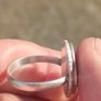 Mid Century Large Oval Cabochon Agate Sterling Silver Ring Image 5
