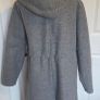 Grey Hooded Wool Look Midi Coat Jacket Oversized Minimalist Winter UK 12 Image 3