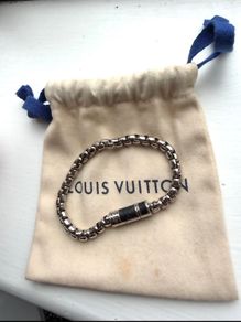 Louis Vuitton - 2020 Silver Plated Monogram Eclipse chain bracelet