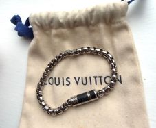 Louis Vuitton - 2020 Silver Plated Monogram Eclipse chain bracelet