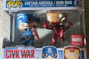 Funko Pop Marvel Collectors Corps Civil War Captain America Iron Man 2 pack