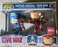 Funko Pop Marvel Collectors Corps Civil War Captain America Iron Man 2 pack