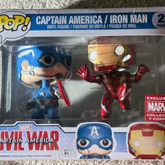 Funko Pop Marvel Collectors Corps Civil War Captain America Iron Man 2 pack