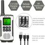 RT45 Walkie Talkie, Rechargeable Walkie Talkie for Adults Long Range, PMR446 16 Channels, With AA Battery LED Torch Walkie Talkies for Family Hiking, Outdoor(Silver, 2Pcs) Image 3