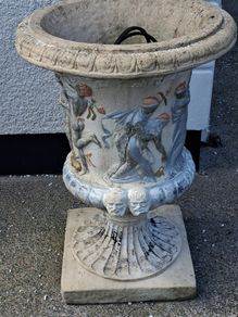 Two concrete planters