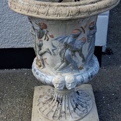 Two concrete planters