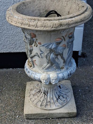 Two concrete planters
