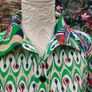 Vintage 60s 70s green Peacock print Shirt dress small medium Image 3