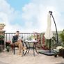 Parasol with LED solar lighting beige  FREE DELIVERY Image 3