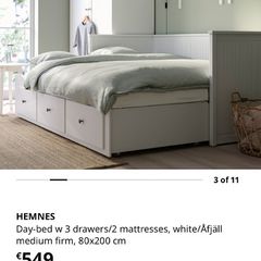 Hemnes ikea white day bed
