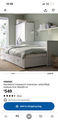 Hemnes ikea white day bed