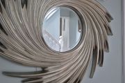 Large Silver Swirl Sunburst Wall Mirror