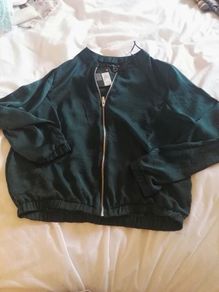 Green Bomber style top