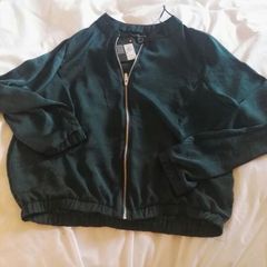 Green Bomber style top