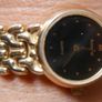 Vintage Ladies' Gold-Plated Accurist Diamond Quartz Watch with Black Dial Image 5