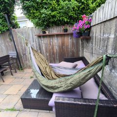 Camping hammock with under quilt, strap and karabiner