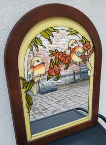 Gorgeous Art Noveau mirror with birds