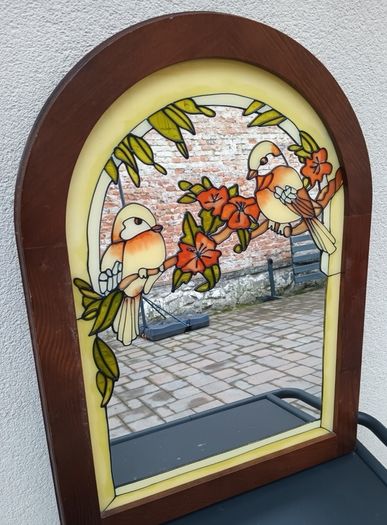 Gorgeous Art Noveau mirror with birds