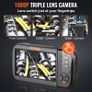 Triple Lens Endoscope Camera, 4.5" IPS Screen Borescope Inspection Camera with 1080P Lens, Semi-rigid Snake Cable, 8 Lights, 2860 mAh Battery, Waterproof Endoscope for Auto, Wall, Drain Image 2