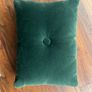 Green velvet cushion Image 3