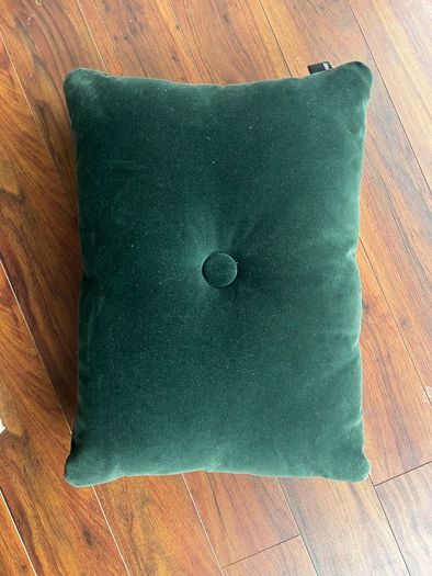 Green velvet cushion