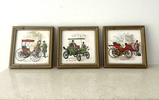 Vintage Framed Tiles by H&R Johnson Ltd 1970s