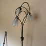 Modern Three Light Floor Lamp Brushed Steel Finish Image 4