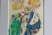 Original art Floral Art Retro Drawing contemporary Irish Art abstract painting