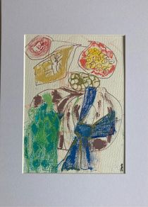Original art Floral Art Retro Drawing contemporary Irish Art abstract painting